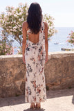 Vestido Maxi Floral de Sirena Marfil de un solo hombro