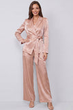 Trajes de dos piezas de mujer con solapa de dos piezas con solapa Dusty Rose Peaked