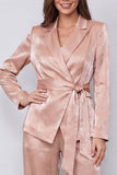 Trajes de dos piezas de mujer con solapa de dos piezas con solapa Dusty Rose Peaked