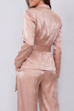 Trajes de dos piezas de mujer con solapa de dos piezas con solapa Dusty Rose Peaked