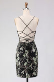 Corsé floral rosa con lentejuelas y vestido bodycon Homecoming