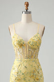Corsé floral rosa con lentejuelas y vestido bodycon Homecoming