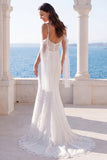Vestido de novia de cuerno de encaje sirena de hombro frío