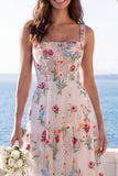Corsé de cuello cuadrado en marfil A A Dress de novia floral