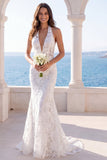 Vestido de novia bordado con cabezazo de sirena marfil