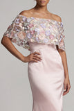 Vestido largo de sirena floral de la madre de la novia