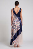 Vestido de madre de la novia con escote en V Blush largo A Line Floral
