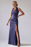 Vestido de Madre de la Novia con solapa de sirena con pico en forma de solapa de mierda púrpura oscuro