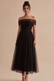Vestido formal largo de línea negra