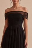 Vestido formal largo de línea negra