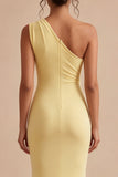 Vestido formal de Sirena de Narcisos de un solo hombro