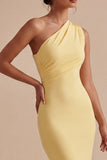 Vestido formal de Sirena de Narcisos de un solo hombro