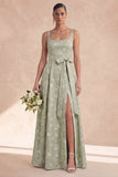Vestido de dama de honor con tirantes largos y gruesos de la línea Sage A