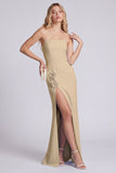 Vestido formal largo largo sin tirantes de sirena sin tirantes con abertura