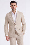 Trajes de hombre de dos piezas, solapas beige con pico simple y pecho simple