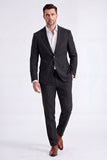 Trajes de hombre de dos piezas, solapas beige con pico simple y pecho simple