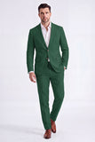 Trajes de hombre de dos piezas, solapas beige con pico simple y pecho simple