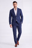 Trajes de hombre de dos piezas, solapas beige con pico simple y pecho simple