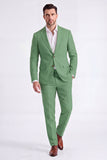 Trajes de hombre de dos piezas, solapas beige con pico simple y pecho simple
