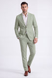 Trajes de hombre de dos piezas, solapas beige con pico simple y pecho simple