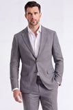 Trajes de hombre de dos piezas, solapas beige con pico simple y pecho simple