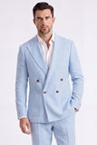 Trajes de hombre de dos piezas, cruzados con pico beige, cruzado y cruzado