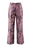 Trajes de mujer de dos piezas con escote en V floral rosa azul marino con cinturón