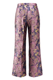 Trajes de mujer de dos piezas con escote en V floral rosa azul marino con cinturón