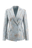 Traje de solapa floral con pico de dos piezas y bolsillos para mujer con solapa floral y solapa de dos piezas