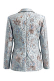 Traje de solapa floral con pico de dos piezas y bolsillos para mujer con solapa floral y solapa de dos piezas