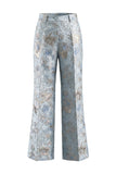 Traje de solapa floral con pico de dos piezas y bolsillos para mujer con solapa floral y solapa de dos piezas