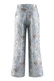 Traje de solapa floral con pico de dos piezas y bolsillos para mujer con solapa floral y solapa de dos piezas