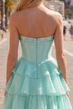 Vestido de bienvenida a casa de capas de corsé A-Line A-Line Sweetheart