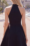 Vestido corto de bienvenida de bienvenida con cuello en línea en A y cuello en forma de línea en forma de línea en forma de A, vestido de bienvenida corto con lazo grande