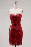 Vestido de bienvenida a casa con bodycon dorado sin tirantes y brillante