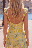 Vestido de Homecon Bodycon Sweetheart bordado con lentejuelas amarillas