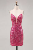 Vestido de bienvenida a casa con lentejuelas bodycon Heartheart Heartheart Cutsia brillante con encaje en la espalda