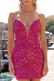 Vestido de bienvenida a casa con lentejuelas bodycon Heartheart Heartheart Cutsia brillante con encaje en la espalda