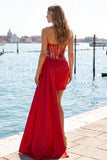 Vestido de Homecoming de Homecoming Corsé Transparente Corsé Transparente con Lentejuelas y Fajilla Sweetheart Red Bodycon Corsé Transparente