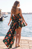 Vestido de bienvenida Jacquard con escote cuadrado azul claro y cordón en la espalda