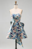 Vestido de bienvenida a casa Sweetheart Pink Flower Jacquard Pearls con lazo