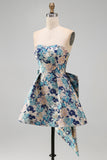 Vestido de bienvenida a casa Sweetheart Pink Flower Jacquard Pearls con lazo