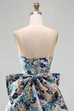 Vestido de bienvenida a casa Sweetheart Pink Flower Jacquard Pearls con lazo