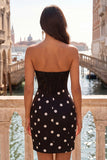 Vestido de bienvenida a casa, corsé bodycon corsé en blanco y negro, con lazo,