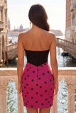 Vestido de bienvenida a casa, corsé bodycon corsé en blanco y negro, con lazo,