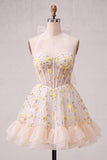 Vestido de bienvenida a casa con cordón transparente amarillo claro con volantes con volantes