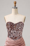 Sweetheart Champagne Lutins Bodycon Bodycon Mini Vestido de Bienvenida a Casa