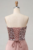 Sweetheart Champagne Lutins Bodycon Bodycon Mini Vestido de Bienvenida a Casa