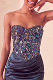Sweetheart Champagne Lutins Bodycon Bodycon Mini Vestido de Bienvenida a Casa