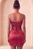 Sweetheart Champagne Lutins Bodycon Bodycon Mini Vestido de Bienvenida a Casa